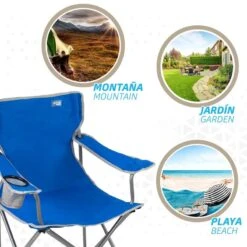 AKTIVE - Chaise De Camping Avec Porte-Gobelet -Camping En Plein Air aktive chaise de camping avec porte gobelet 4