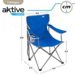 AKTIVE - Chaise De Camping Avec Porte-Gobelet -Camping En Plein Air aktive chaise de camping avec porte gobelet 5