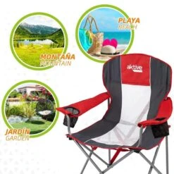 AKTIVE - Chaise De Camping XL Avec Porte-Gobelet -Camping En Plein Air aktive chaise de camping xl avec porte gobelet 4