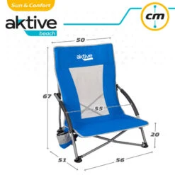 AKTIVE - Chaise Pliante Avec Poche Et Poignée De Transport -Camping En Plein Air aktive chaise pliante avec poche et poignee de transport 4