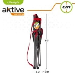 AKTIVE - Chaise Pliante Camping 64,50x49,50x82 Cm, Gris Foncé Et Rouge -Camping En Plein Air aktive chaise pliante camping 6450x4950x82 cm gris fonce et rouge 6