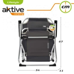 AKTIVE - Chaise Pliante Camping Fixe En Aluminium 54 X 57 X 91 Cm, Gris -Camping En Plein Air aktive chaise pliante camping fixe en aluminium 54 x 57 x 91 cm gris 6