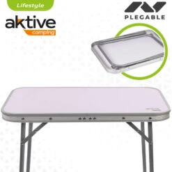 AKTIVE - Table Pliante Avec Poignée De Transport. Table De Camping 60x40x50 Cm -Camping En Plein Air aktive table pliante avec poignee de transport table de camping 60x40x50 cm 2