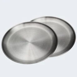 Assiette Plate De Camping | Diamètre Env. 23 Cm | Acier Inox | 2 Assiettes -Camping En Plein Air assiette plate de camping diametre env 23 cm acier inox 2 assiettes 4