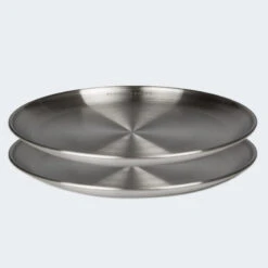 Assiette Plate De Camping | Diamètre Env. 23 Cm | Acier Inox | 2 Assiettes -Camping En Plein Air assiette plate de camping diametre env 23 cm acier inox 2 assiettes 5