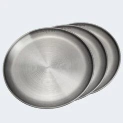 Assiette Plate De Camping | Diamètre Env. 23 Cm | Acier Inox | 3 Assiettes -Camping En Plein Air assiette plate de camping diametre env 23 cm acier inox 3 assiettes 2
