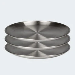 Assiette Plate De Camping | Diamètre Env. 23 Cm | Acier Inox | 3 Assiettes -Camping En Plein Air assiette plate de camping diametre env 23 cm acier inox 3 assiettes 5