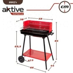 Barbecue Portable Au Charbon De Bois Pour 4 Niveaux Aktive -Camping En Plein Air barbecue portable au charbon de bois pour 4 niveaux aktive 5