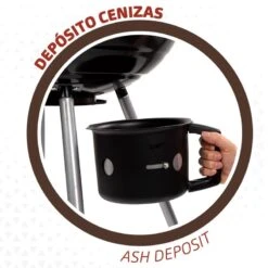 Barbecue Portable Rond Au Charbon De Bois Avec Couvercle Aktive -Camping En Plein Air barbecue portable rond au charbon de bois avec couvercle aktive 4