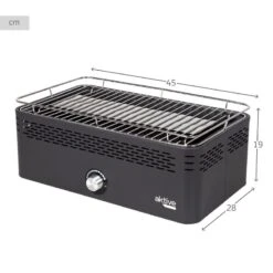 Barbecue Rectangulaire Noir De Table Sans Fumée 45x28x19 Cm Aktive -Camping En Plein Air barbecue rectangulaire noir de table sans fumee 45x28x19 cm aktive 3