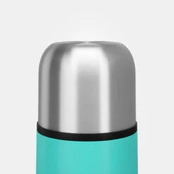 Quechua Bouteille Isotherme Inox 0,4L Avec Gobelet Pour La Randonnée - Turquoise -Camping En Plein Air bouteille isotherme inox 04l avec gobelet pour la randonnee turquoise 3