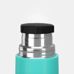 Quechua Bouteille Isotherme Inox 0,4L Avec Gobelet Pour La Randonnée - Turquoise -Camping En Plein Air bouteille isotherme inox 04l avec gobelet pour la randonnee turquoise 4