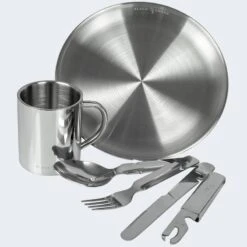 Camping Assiette Plate, Couverts Et Tasse Isotherme Set | Acier Inoxydable -Camping En Plein Air camping assiette plate couverts et tasse isotherme set acier inoxydable 2