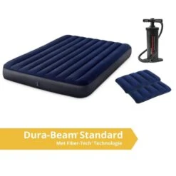 Intex Classic Downy - Lit Gonflable - 203x152x25cm - Compris Les Accessoires -Camping En Plein Air classic downy lit gonflable 203x152x25cm compris les accessoires 2
