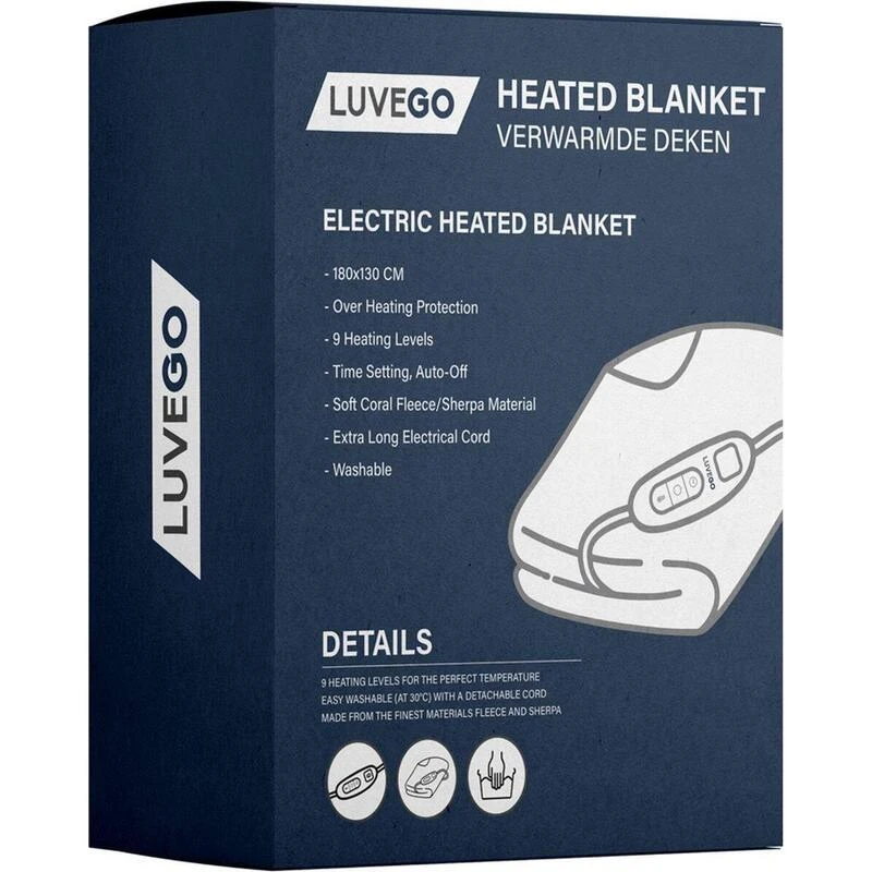 Couverture Électrique Luvego Avec Polaire/Sherpa - Brun Foncé 2 Couverture Électrique Luvego Avec Polaire/Sherpa - Brun Foncé – Image 2
