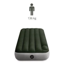 Intex Downy Twin Airbed With Foot BIP - Lit Gonflable - 191x99x25cm - Avec Accessoires -Camping En Plein Air downy twin airbed with foot bip lit gonflable 191x99x25cm avec accessoires 2