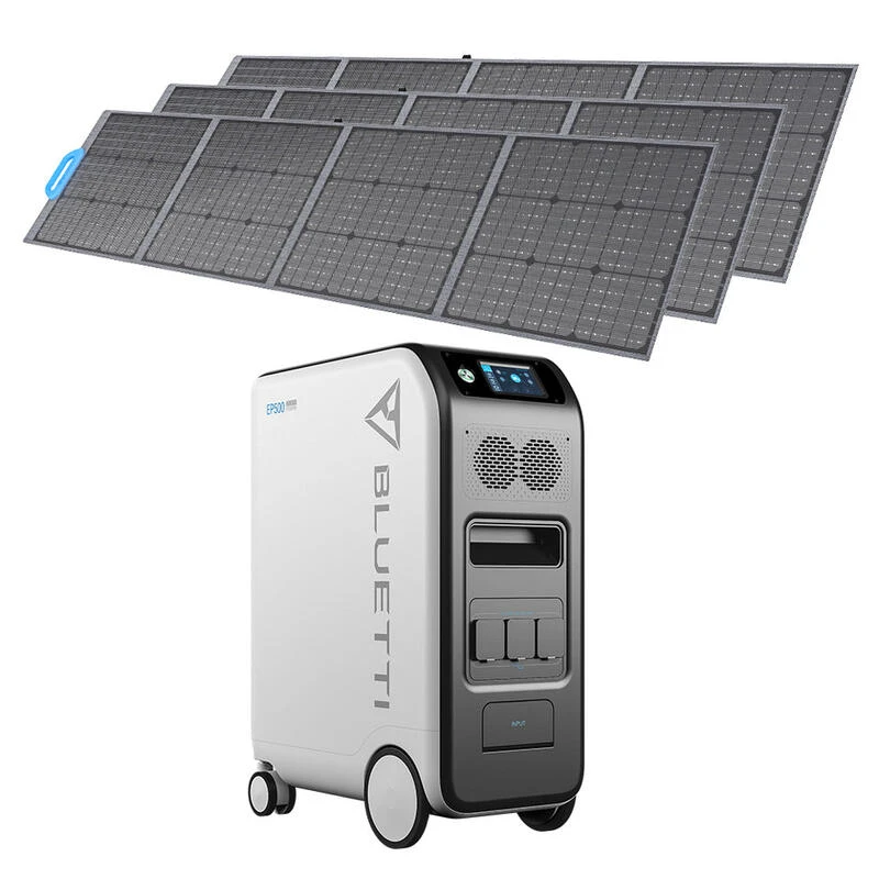 Générateur Solaire BLUETTI EP500Pro Avec 3 Panneaux Solaires PV200 5100Wh 1 Générateur Solaire BLUETTI EP500Pro Avec 3 Panneaux Solaires PV200 5100Wh