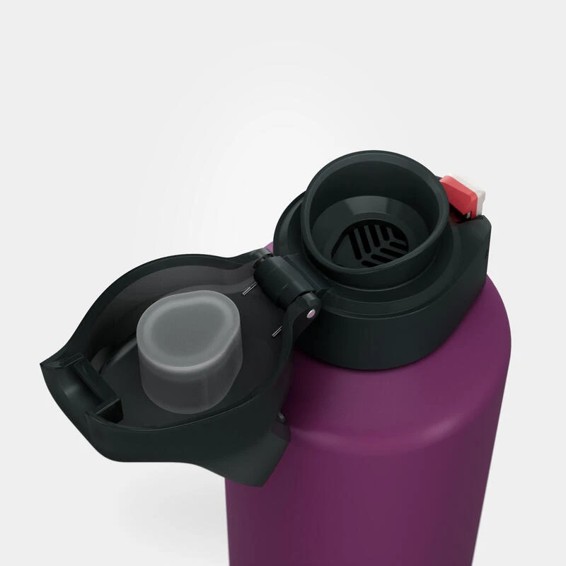 Quechua Gourde Alu 1L Avec Bouchon à Ouverture Rapide Pour La Randonnée - Violet 8 Quechua Gourde Alu 1L Avec Bouchon à Ouverture Rapide Pour La Randonnée - Violet – Image 8