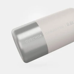 Quechua Gourde Inox 0,6L Avec Bouchon à Vis Pour La Randonnée - Blanc -Camping En Plein Air gourde inox 06l avec bouchon a vis pour la randonnee blanc 2
