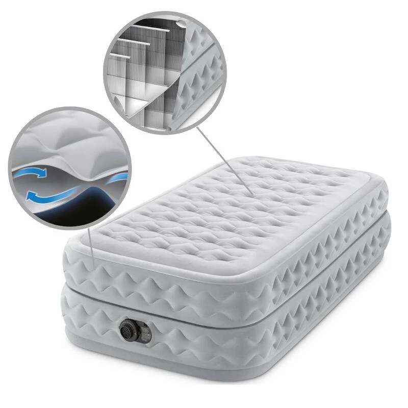 Intex Matelas Gonflable - 1-Person - 99 X 191 X 51 Cm - Gris 5 Intex Matelas Gonflable - 1-Person - 99 X 191 X 51 Cm - Gris – Image 5