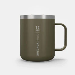 Quechua Mug MH500 Isotherme (double Paroi Inox) Camp Du Randonneur 0,38L Kaki -Camping En Plein Air mug mh500 isotherme double paroi inox camp du randonneur 038l kaki 8