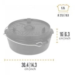Petromax Dutch Oven FT6-6QT - Sans Pieds -Camping En Plein Air petromax dutch oven ft6 6qt sans pieds 2