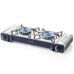 Set Réchaud à Gaz 2 Feux - Skandika Brann - Camping - Allumage Piezo - Mallette -Camping En Plein Air set rechaud a gaz 2 feux skandika brann camping allumage piezo mallette 2