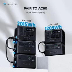 Station Électrique Portable BLUETTI AC60+B80+PV200,IP65 Générateur Solaire -Camping En Plein Air station electrique portable bluetti ac60b80pv200ip65 generateur solaire 5
