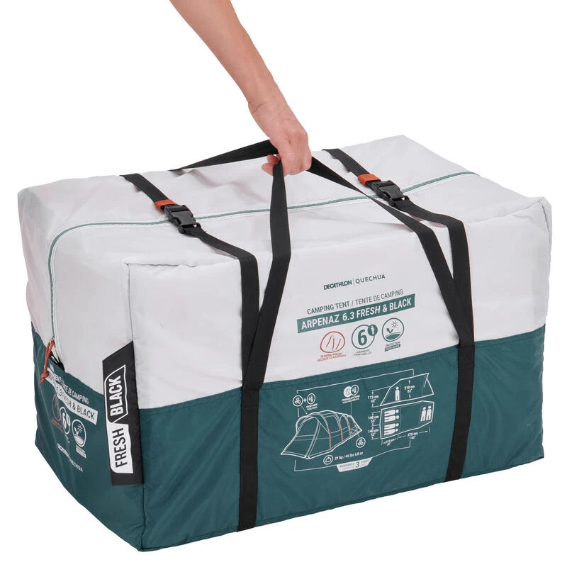 Quechua Tente à Arceaux De Camping - Arpenaz 6.3 F&B - 6 Personnes - 3 Chambres 4 Quechua Tente à Arceaux De Camping - Arpenaz 6.3 F&B - 6 Personnes - 3 Chambres – Image 4