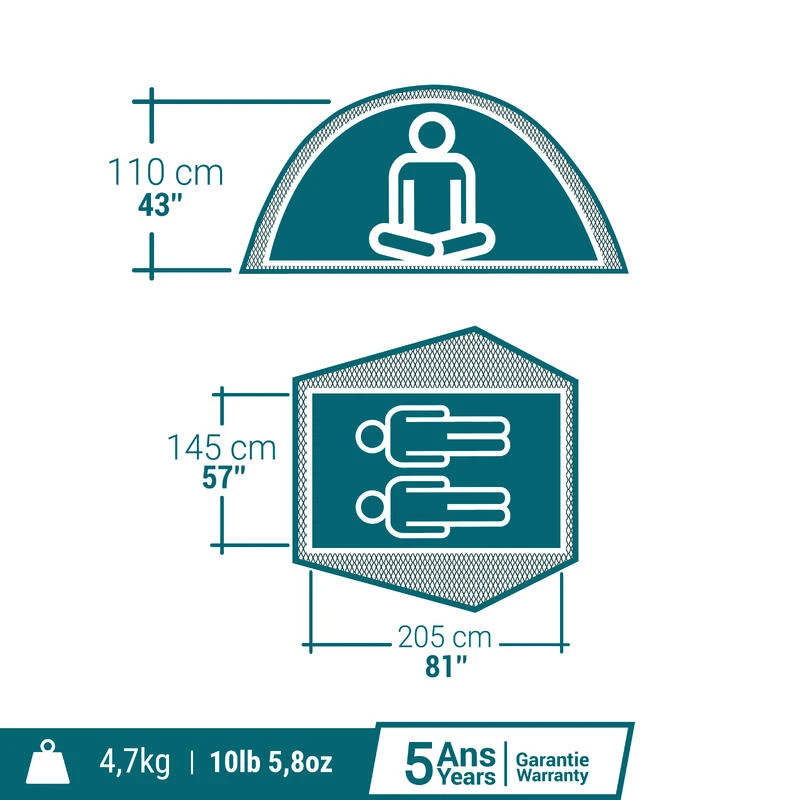 Quechua Tente De Camping - 2 SECONDS EASY - 2 Places 2 Quechua Tente De Camping - 2 SECONDS EASY - 2 Places – Image 2