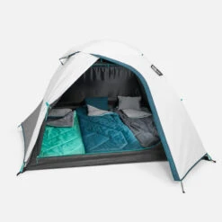 Quechua Tente De Camping - MH100 - 3 Places - Fresh & Black -Camping En Plein Air tente de camping mh100 3 places fresh and black 4