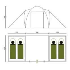 Tente Dôme Hammerfest 4 Sleeper Protect - Sol Cousu - 4 Pers - 2 Cabines Noires -Camping En Plein Air tente dome hammerfest 4 sleeper protect sol cousu 4 pers 2 cabines noires 6