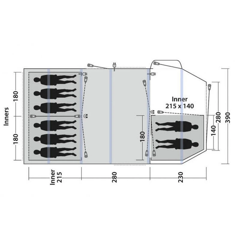 Tente Gonflable Outwell Knightdale 8PA 3 Tente Gonflable Outwell Knightdale 8PA – Image 3